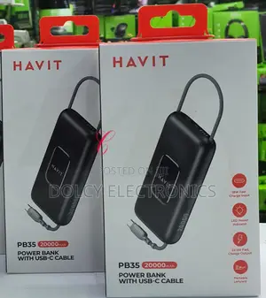Havit Pb35 22.5w 20,000mah Power Bank With Usb C Cable