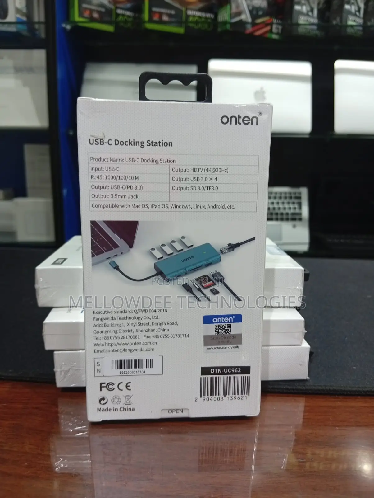 Onten Uc962 10 in 1 Usb-C / Type-C Multi-Function Hub Docking Station