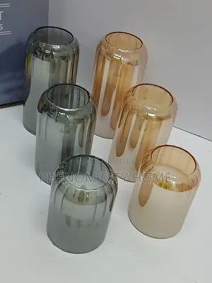 3pc Glass Led Decor Candles