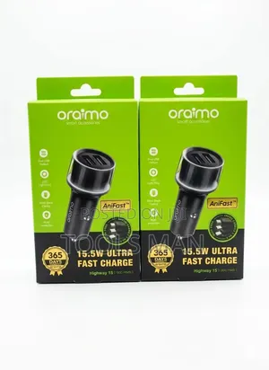 Oraimo Highway 15 15.5w Dual Usb Car Charger + 3-in-1 Cable.
