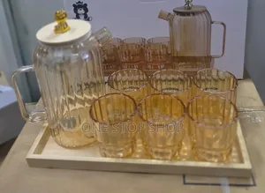 7pcs Gold Water Glasses With Jug