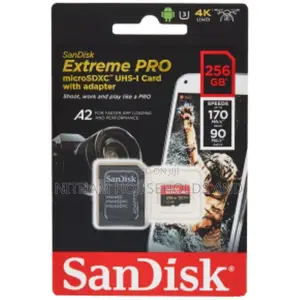 Sandisk 256gb Extreme Pro Microsdi Uhd Memory Card With Adapter