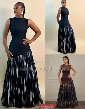 Mixed-Media Maxi Dress