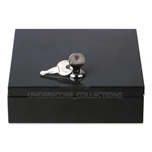 Space-Saving Steel Security Box, Cash, Coin Compartments