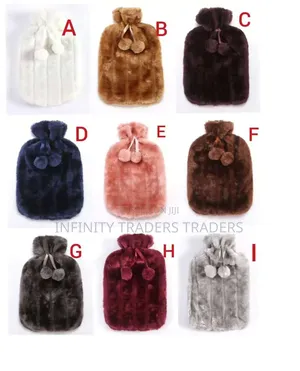 Fluffy Fabric Covered 2 Litre Hot Water Bottle Bag