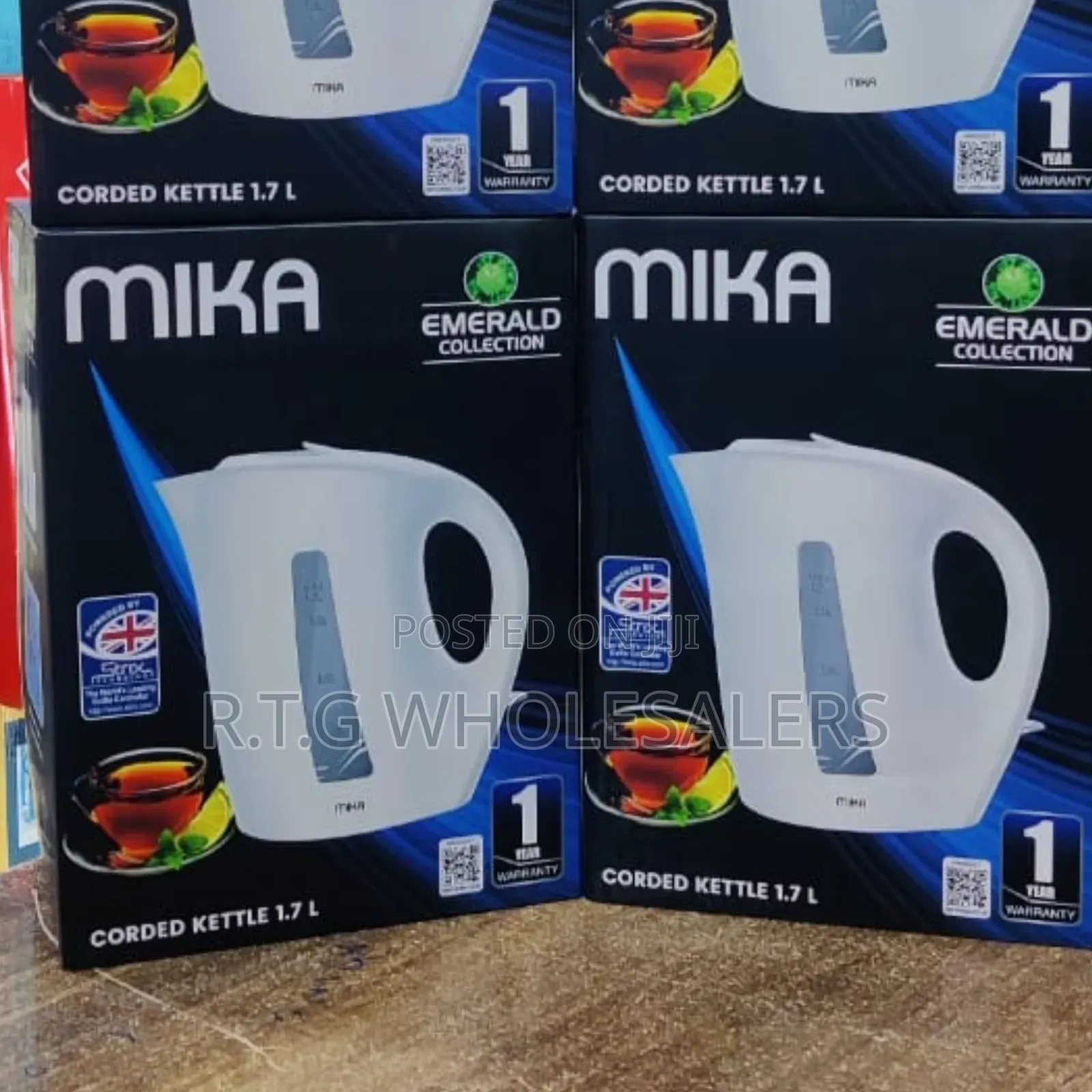 Mika 1.7l Corded Kettle Mkt1005w Open Element Design