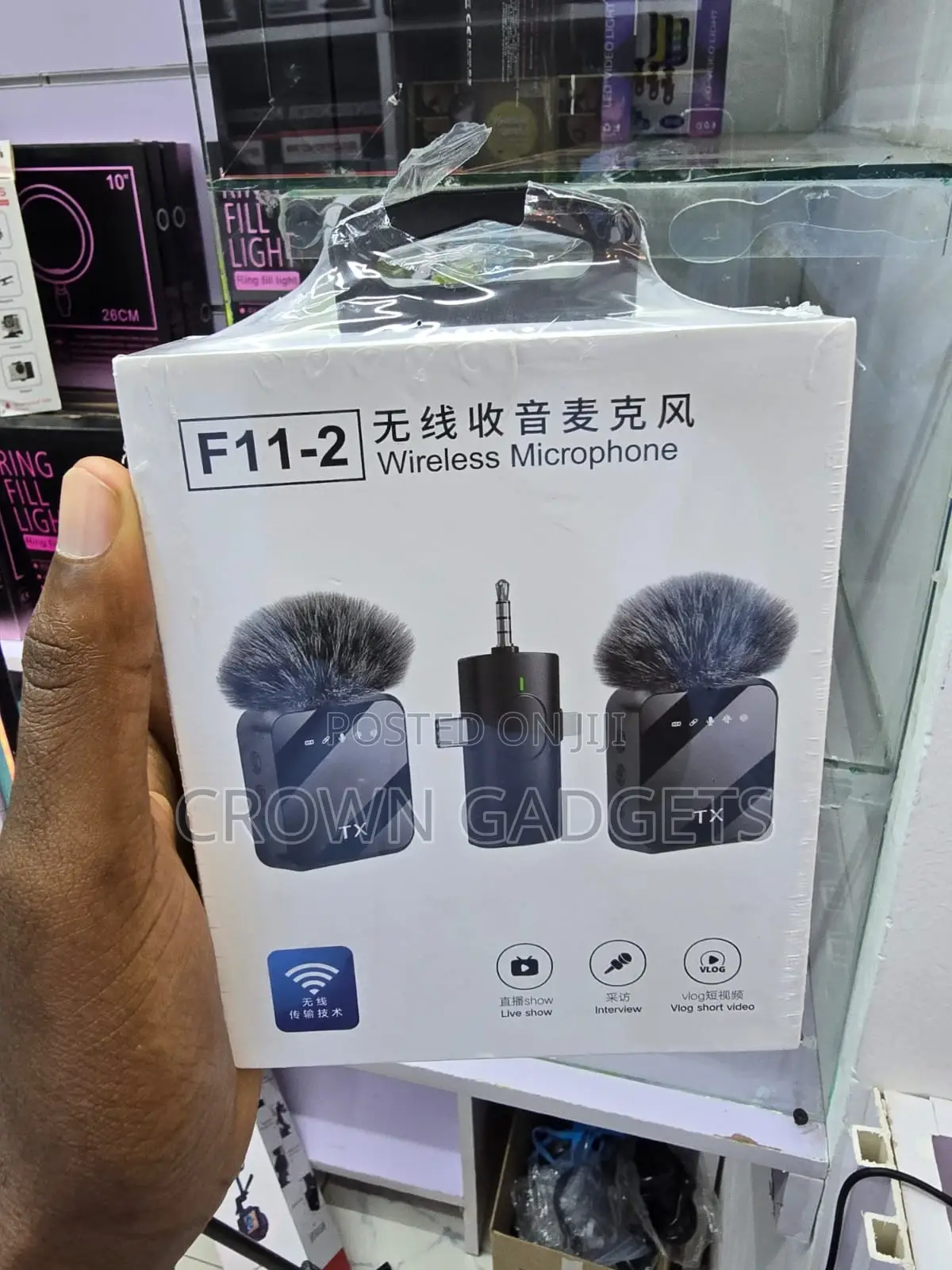 F11-2 Dual Wireless Microphone Smartphone Camera Tablet