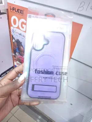 Purple Leather-Style Fashion Phone Case for an iPhone 16 Plus