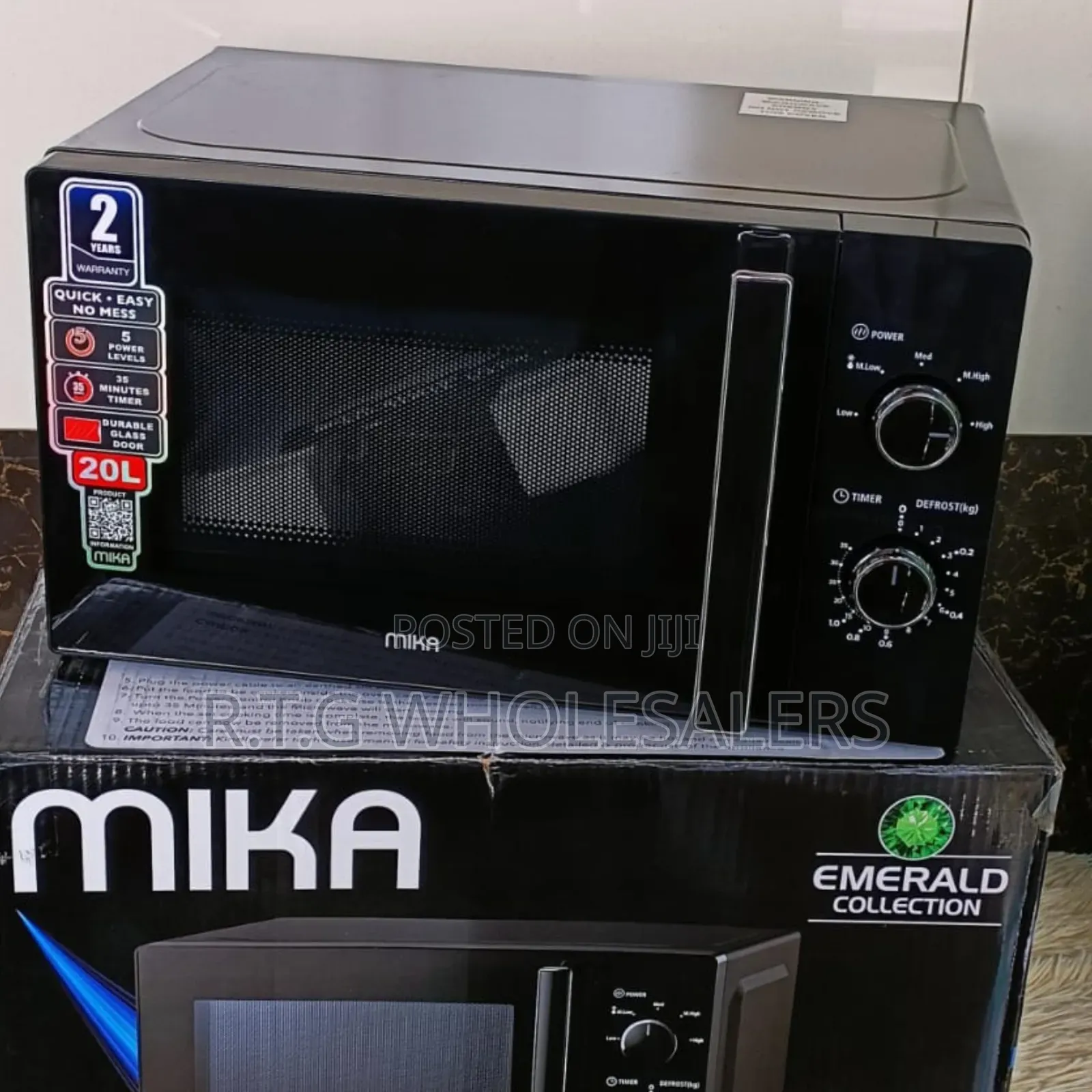 Mika 20l Manual Microwave Oven Black (700w)