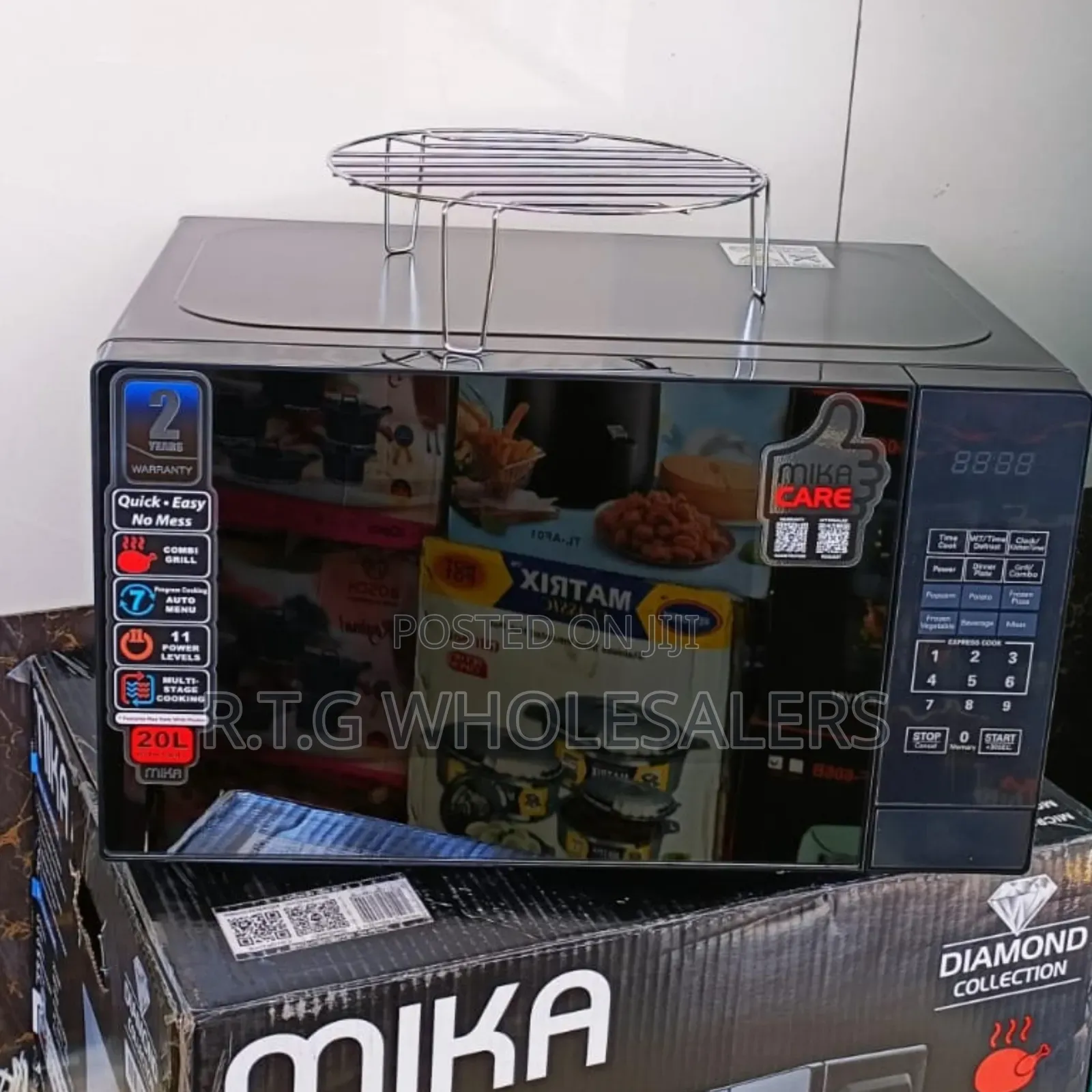 Mika 20l Microwave Oven Grill Silver 1000w Grill Function
