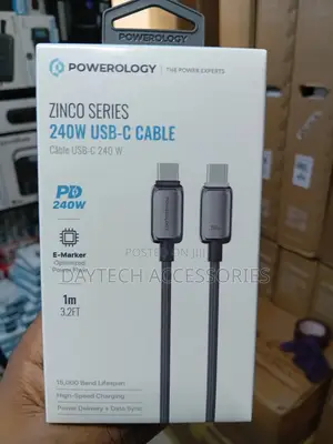 The Powerology Zinco Series 240w Fast Charging Usb-C Cable