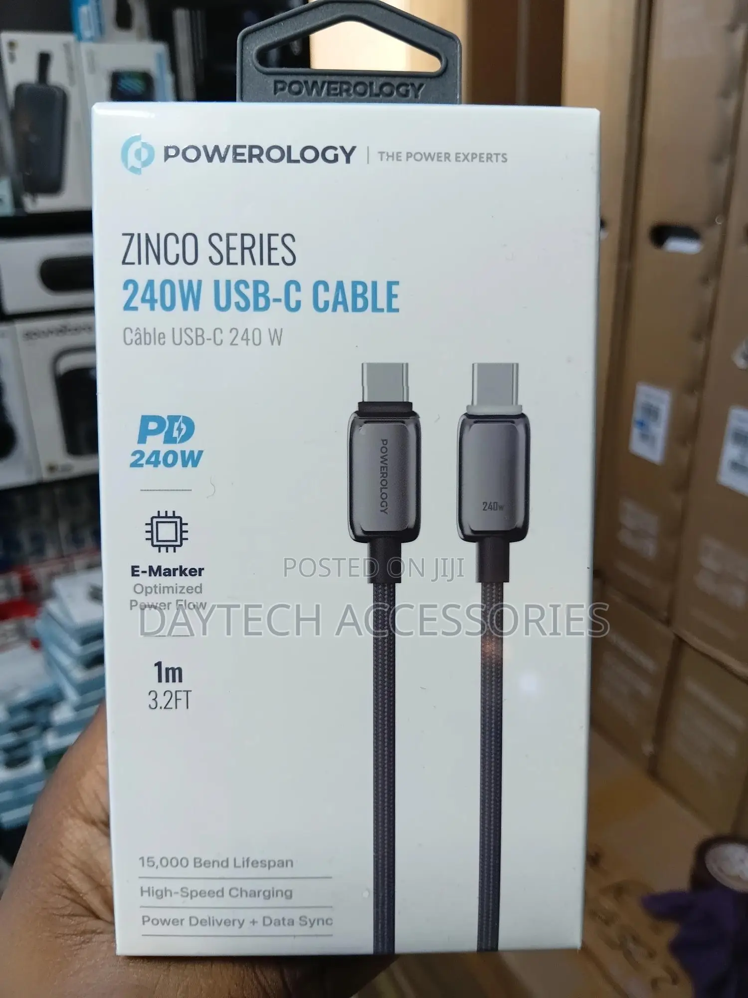 The Powerology Zinco Series 240w Fast Charging Usb-C Cable