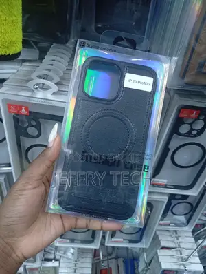 Black Leather-Textured Protective Phone Case