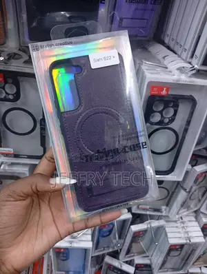 Samsung Galaxy S22+ Purple Leather Magnetic Phone Case