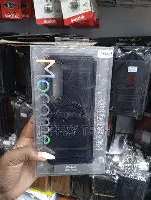 Max Series Black Leather Flip Case For The Samsung Galaxy Z Fold 3.