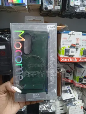 Green Max Series Leather Phone Case for the Samsung Galaxy Z Fold 5.