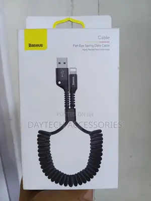 Baseus Fish Eye Series Spring-coiled Usb-a To Lightning Cable In Black