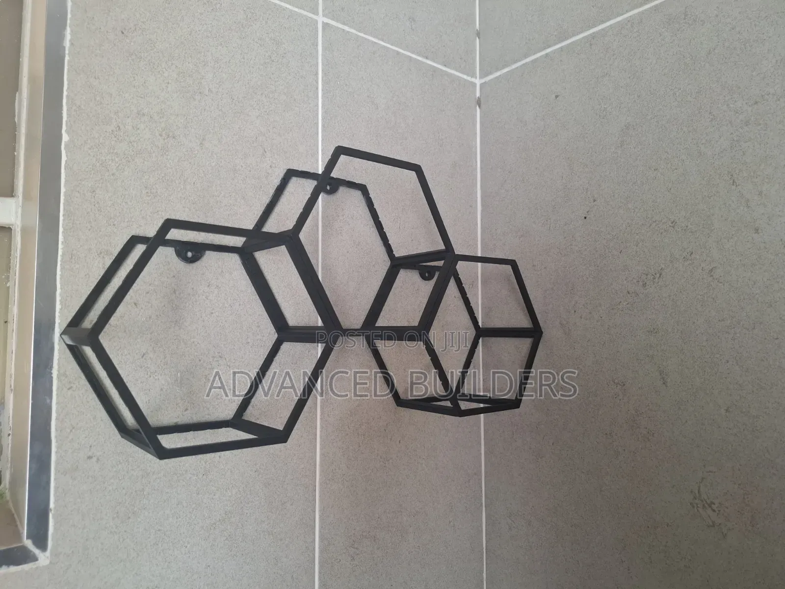 3 Piece Hexagonal Tissue Holder Black