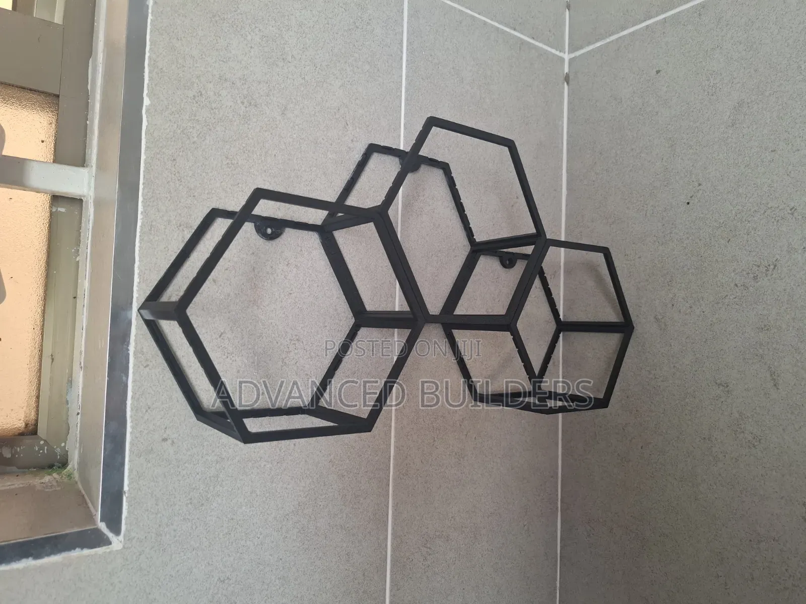 3 Piece Hexagonal Tissue Holder Black