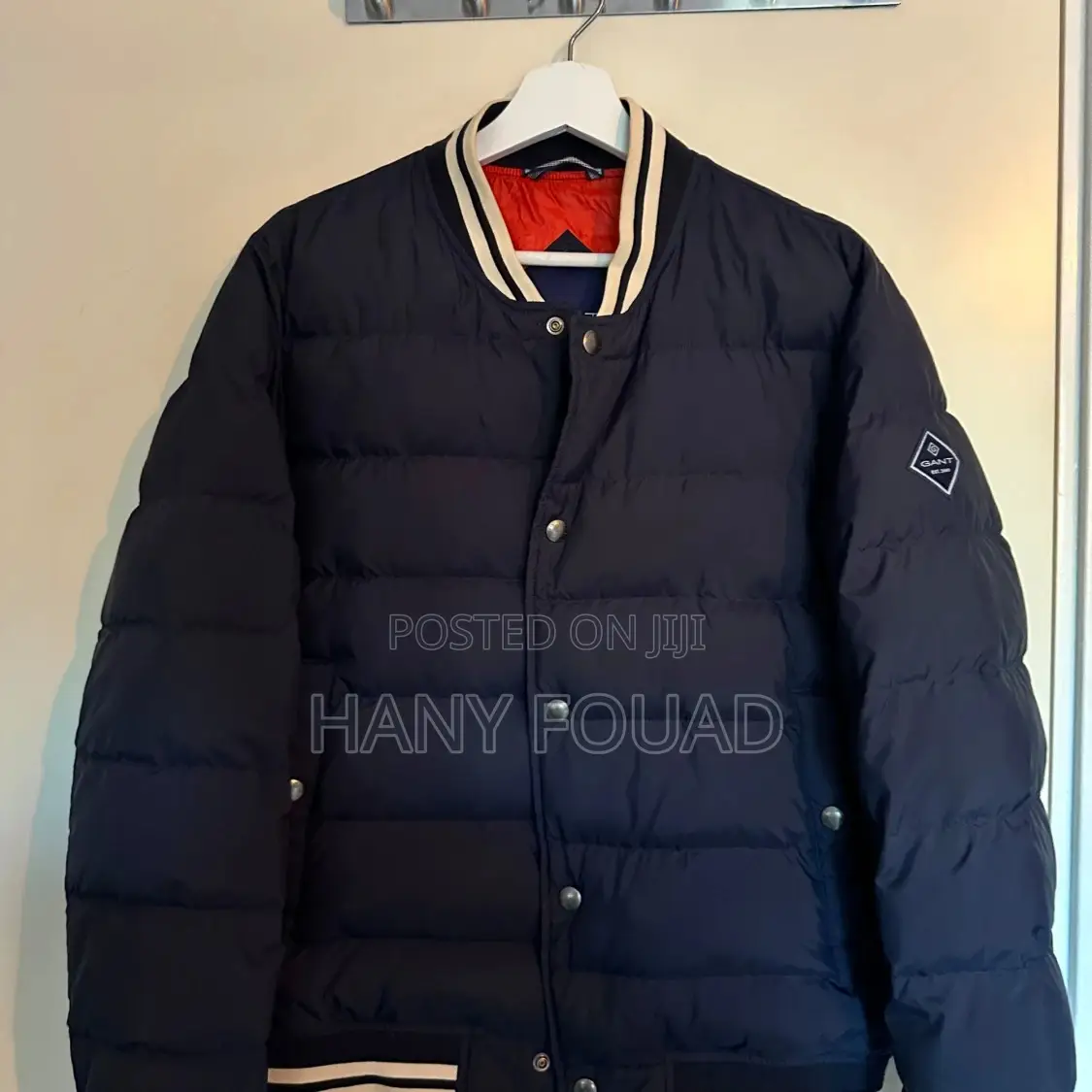 Gant Premium Quilted Varsity Bomber Jacket – Navy Blue