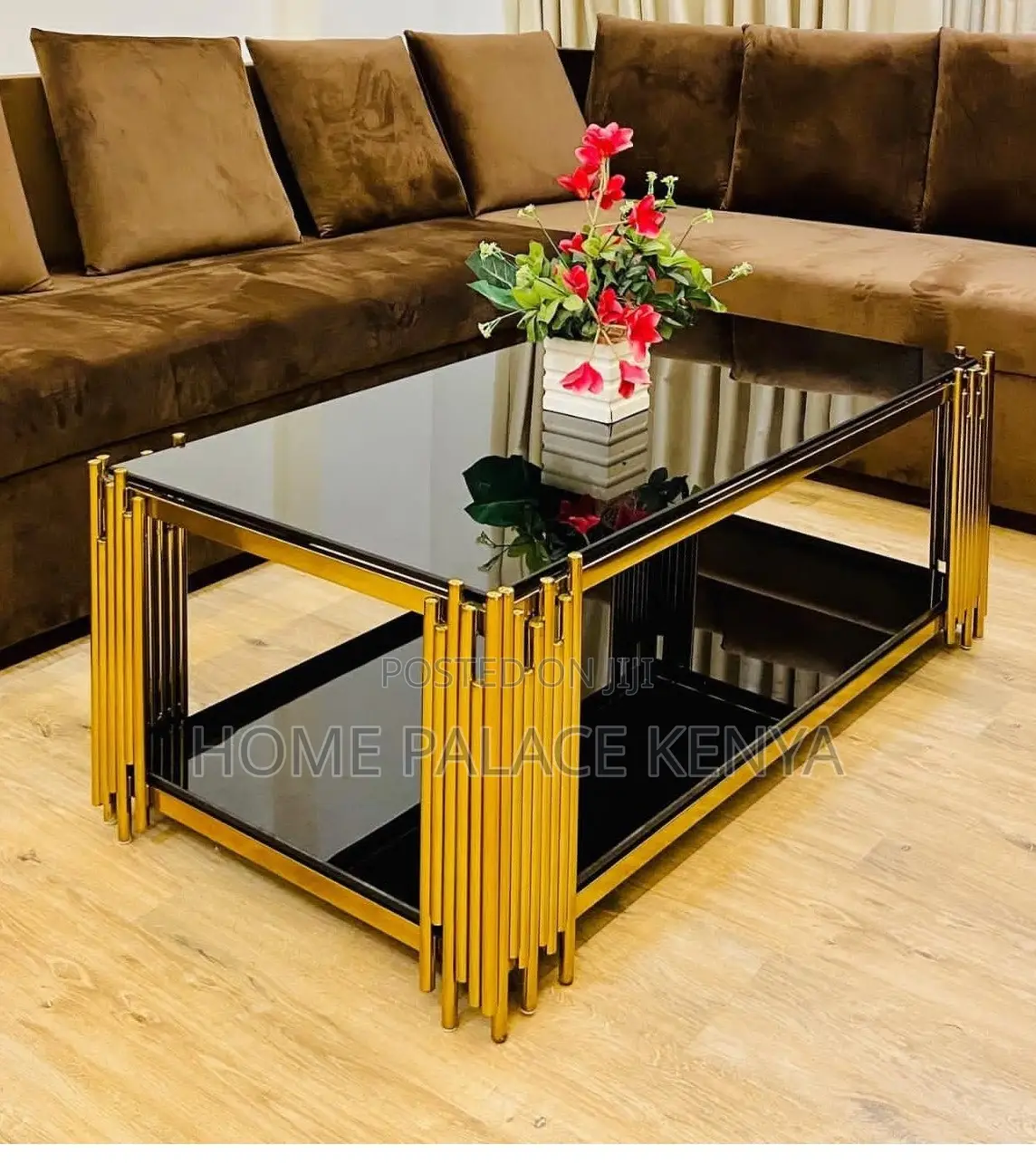 Coffee Table: Rectangle Coffee Table With Fluted Tempered Glass