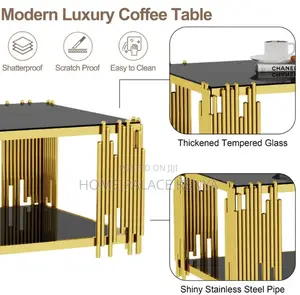Coffee Table: Rectangle Coffee Table With Fluted Tempered Glass