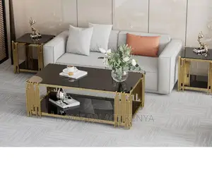Coffee Table: Rectangle Coffee Table With Fluted Tempered Glass