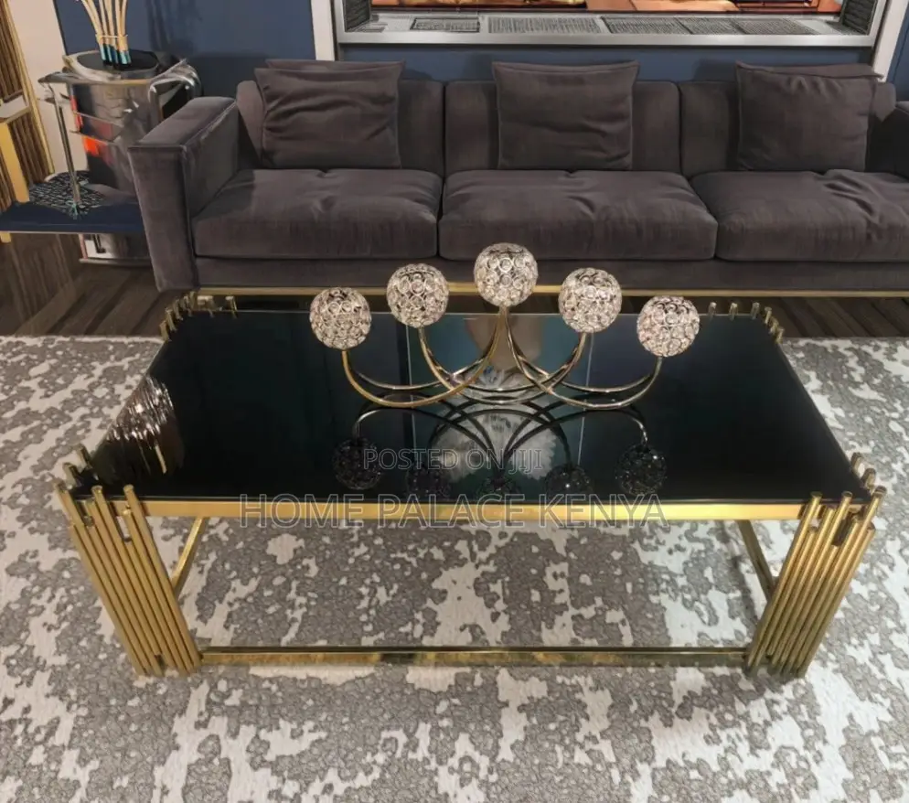 Coffee Table: Rectangle Coffee Table With Fluted Tempered Glass