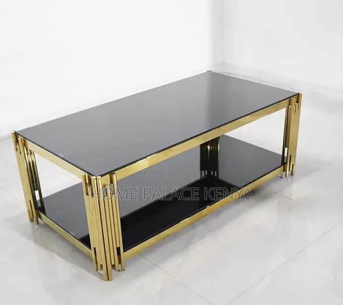 Coffee Table: Rectangle Coffee Table With Fluted Tempered Glass