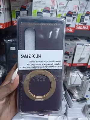 Purple Leather With Metal Bracket for the Samsung Galaxy Z Fold4