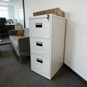 3-Drawer White Metallic Locker File Cabinet