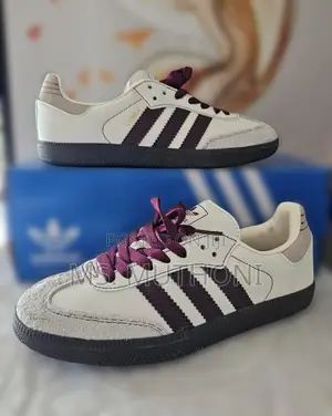 Adidas Samba White/ Maroon Size 37-43