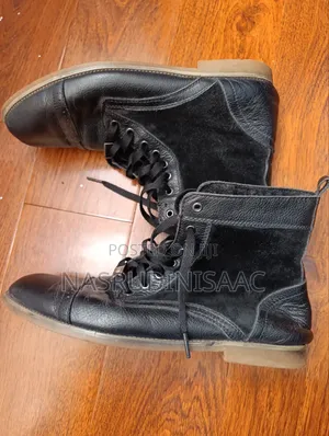 Black Leather Suede Boots