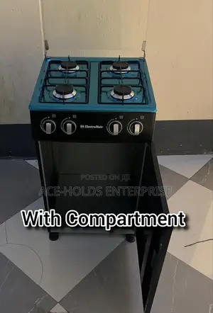 Electromate Full Gas Standing Cooker With Compartment - Glass Lid