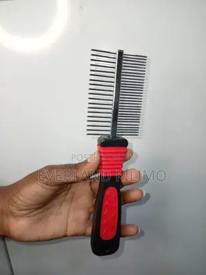 Metal Flea Comb - Red and Black