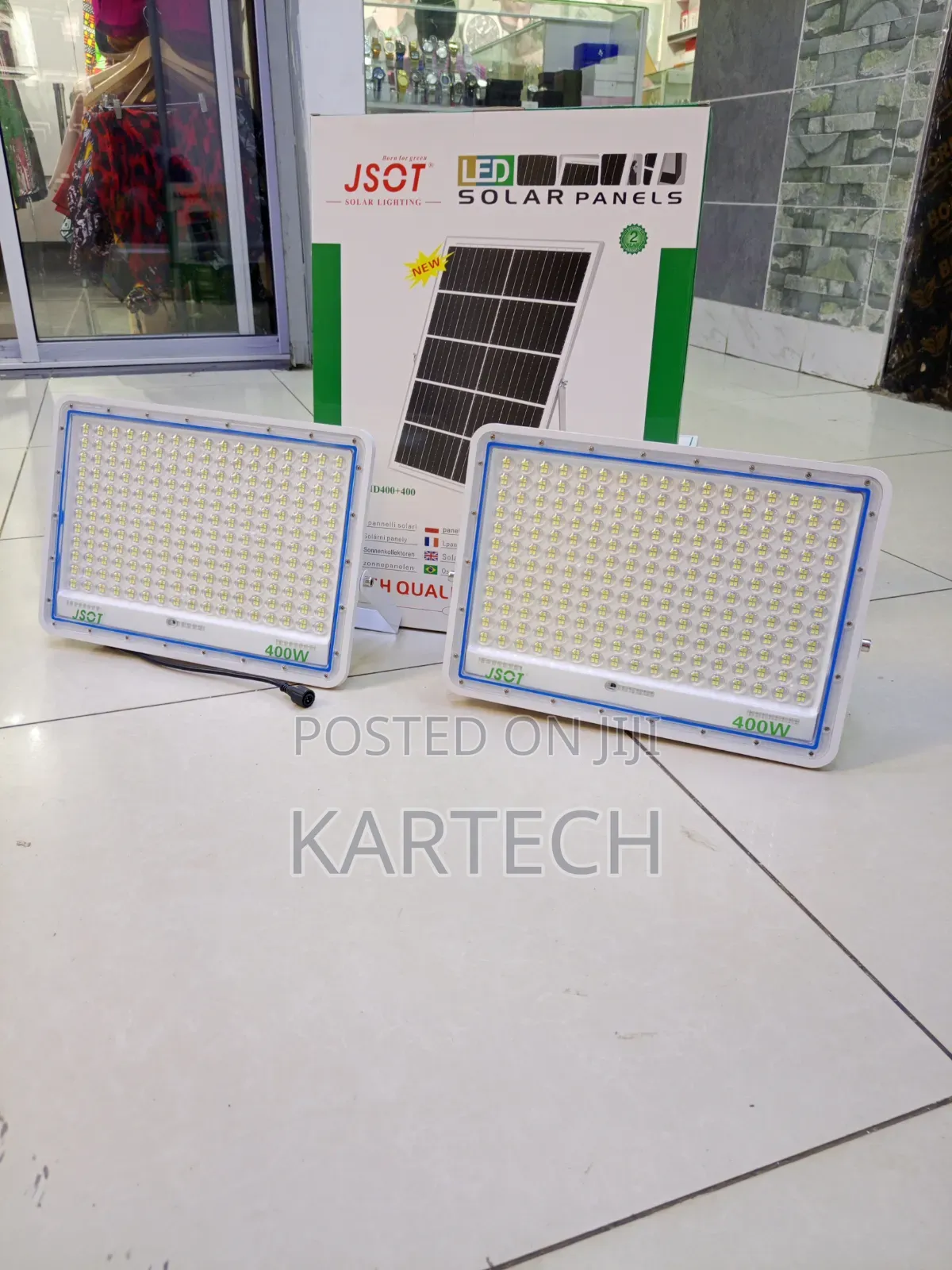 Jsot 400w+ 400w 2 in 1 Solar Powered Security Floodlight