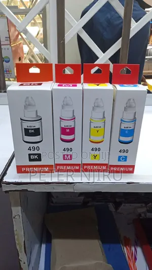 Premium Ink Canon 490 Set of 4 Refill Ink(Black, Cyan, Yellow Ma)
