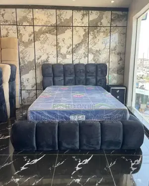 Black Bubble Velvet Bed