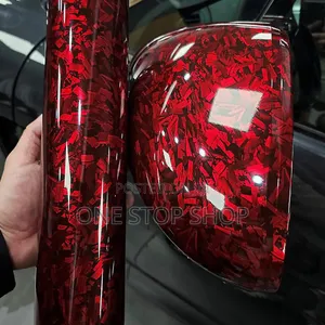 1mtr Red Forged Carbon Fiber Vinyl Car Styling Wraps