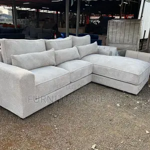 White Cushioned L Shaped Seat