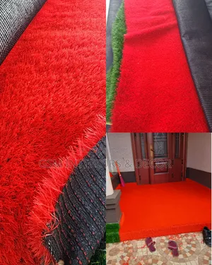 Pure Red Grass Carpets With A Cosy Density