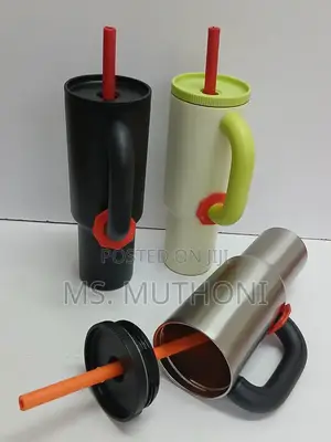 Shein 1050 Ml Stainless Steel Tumblers With Handles and Straws.