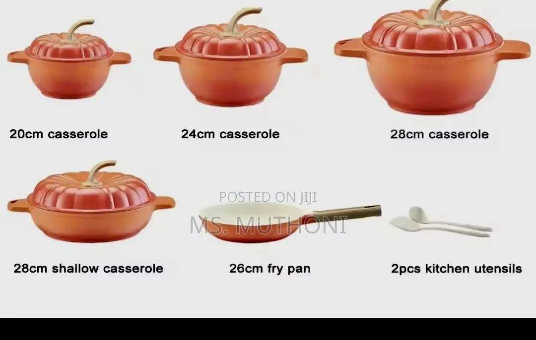 9-Piece Osfe Aluminium Cookware Set in Pumpkin-Shaped Design.