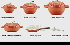 9-Piece Osfe Aluminium Cookware Set in Pumpkin-Shaped Design.