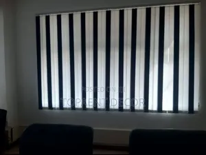 Blue and White Wipeable, Easy to Adjust Vertical Office Window Blinds