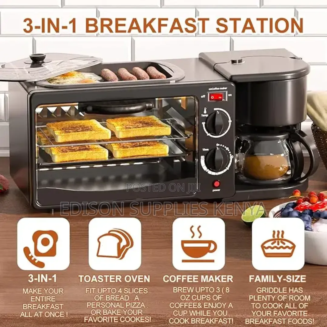3 in 1 Breakfast Maker - Oven , Pan, Coffee Maker