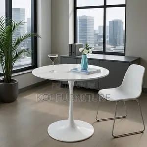 Coffee Table; Round Tulip Dining Marble Coffee Table
