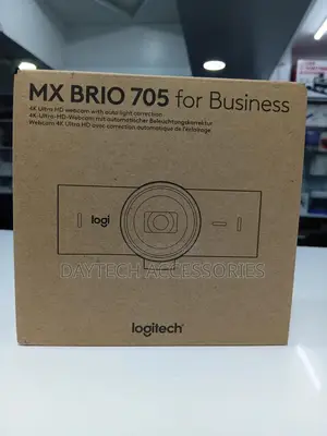 This Is a Logitech Mx Brio 705 for Business Ultra Hd Webcam Box.