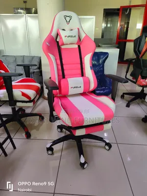 Pink Office Adjustable Gaming Comes With Footrest