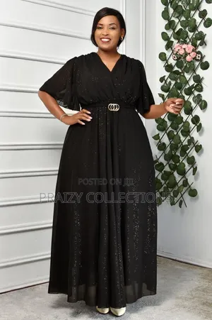 Breast Feeding Friendly Heavy Chiffon Maxi Dress With Glitters